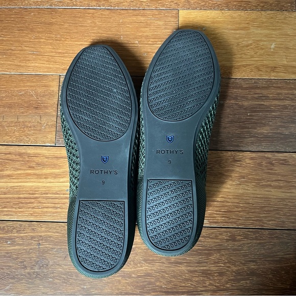 Rothy's Square Flat – Crochet Olive Green Sz 9 - Picture 6 of 8